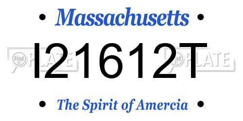 I21612T Massachusetts License Plate
