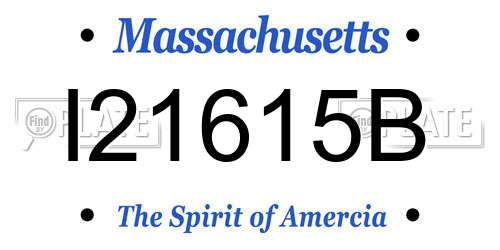 I21615B Massachusetts License Plate