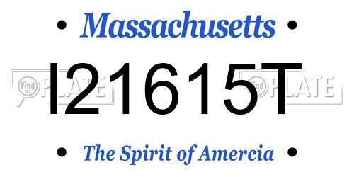 I21615T Massachusetts License Plate
