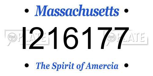I216177 Massachusetts License Plate