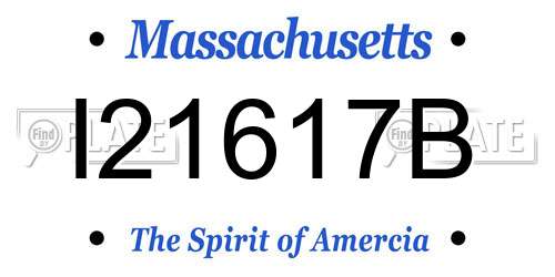 I21617B Massachusetts License Plate