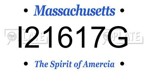 I21617G Massachusetts License Plate