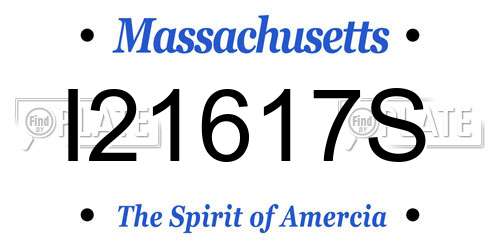 I21617S Massachusetts License Plate
