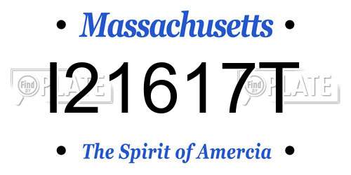 I21617T Massachusetts License Plate