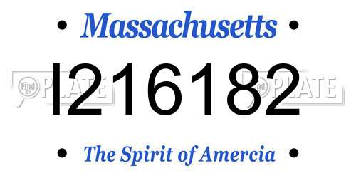 I216182 Massachusetts License Plate