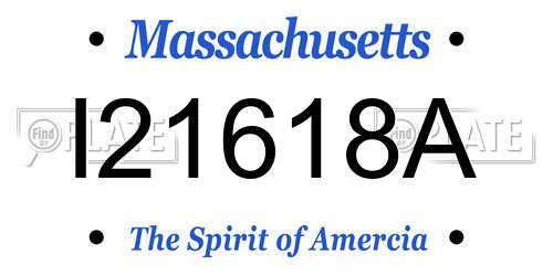 I21618A Massachusetts License Plate