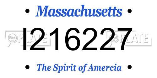 I216227 Massachusetts License Plate