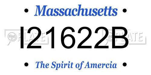 I21622B Massachusetts License Plate