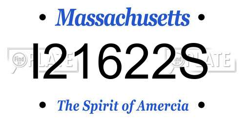 I21622S Massachusetts License Plate