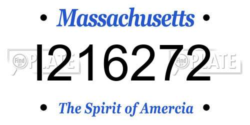 I216272 Massachusetts License Plate