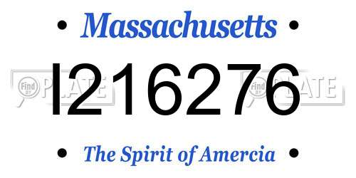 I216276 Massachusetts License Plate