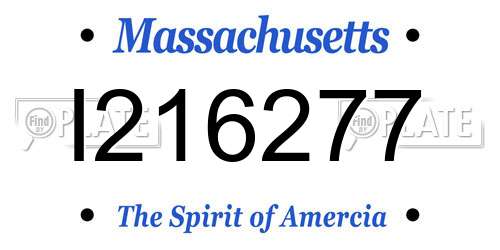 I216277 Massachusetts License Plate