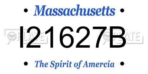 I21627B Massachusetts License Plate