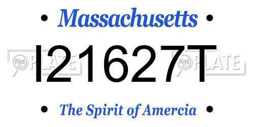 I21627T Massachusetts License Plate