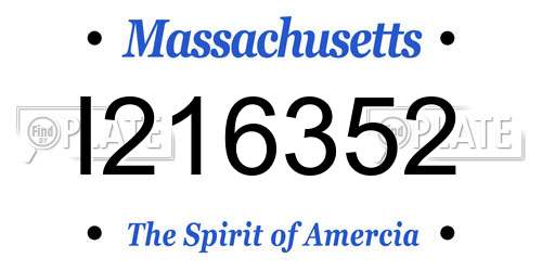 I216352 Massachusetts License Plate