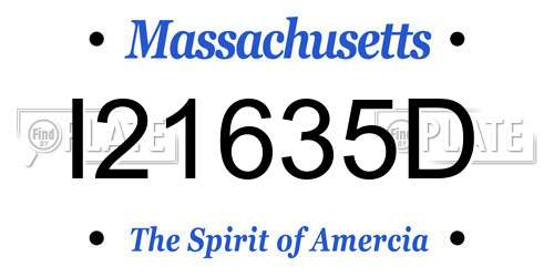 I21635D Massachusetts License Plate