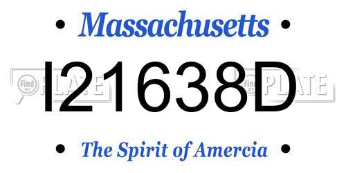 I21638D Massachusetts License Plate