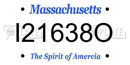 I21638O Massachusetts License Plate