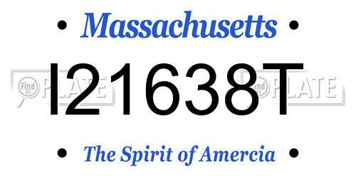 I21638T Massachusetts License Plate