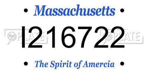 I216722 Massachusetts License Plate