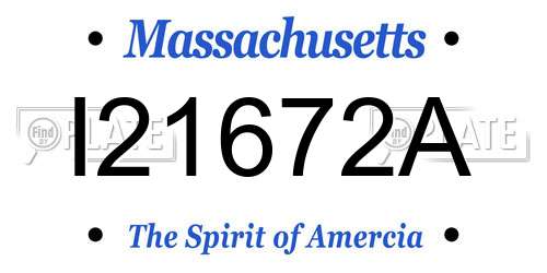 I21672A Massachusetts License Plate