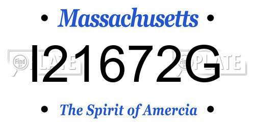 I21672G Massachusetts License Plate