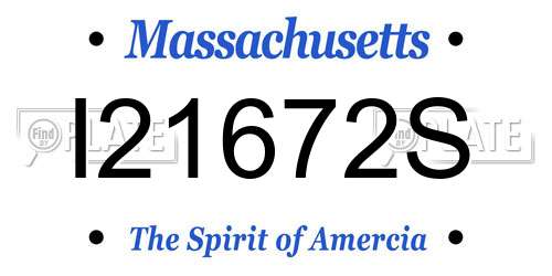 I21672S Massachusetts License Plate