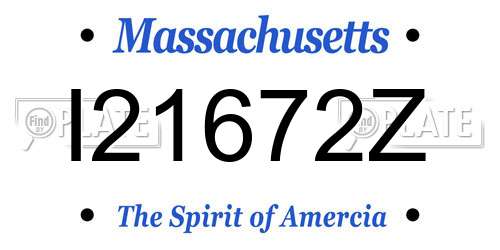 I21672Z Massachusetts License Plate