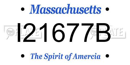 I21677B Massachusetts License Plate