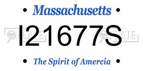I21677S Massachusetts License Plate