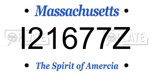 I21677Z Massachusetts License Plate