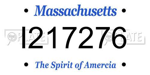 I217276 Massachusetts License Plate