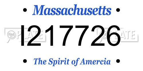 I217726 Massachusetts License Plate