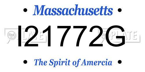 I21772G Massachusetts License Plate