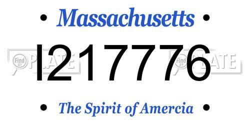 I217776 Massachusetts License Plate
