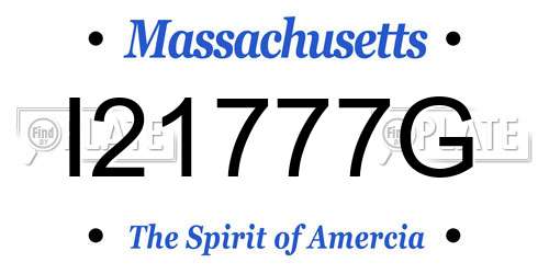 I21777G Massachusetts License Plate