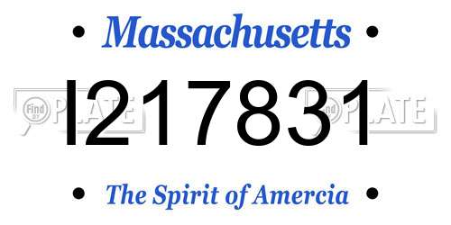 I217831 Massachusetts License Plate