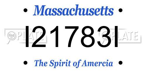 I21783I Massachusetts License Plate