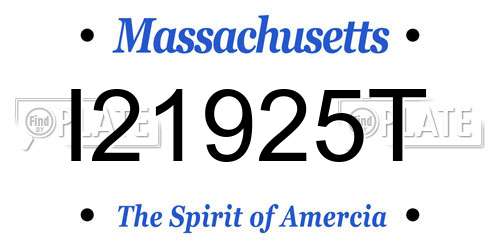 I21925T Massachusetts License Plate