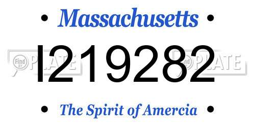 I219282 Massachusetts License Plate
