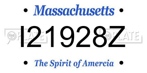 I21928Z Massachusetts License Plate