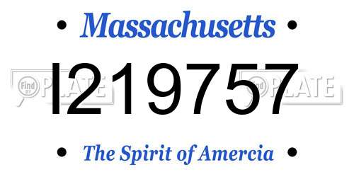 I219757 Massachusetts License Plate