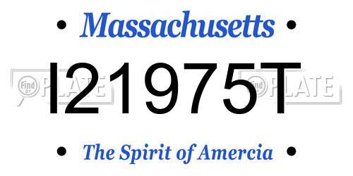 I21975T Massachusetts License Plate