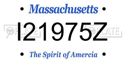 I21975Z Massachusetts License Plate