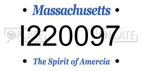 I220097 Massachusetts License Plate