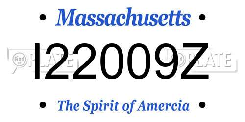 I22009Z Massachusetts License Plate