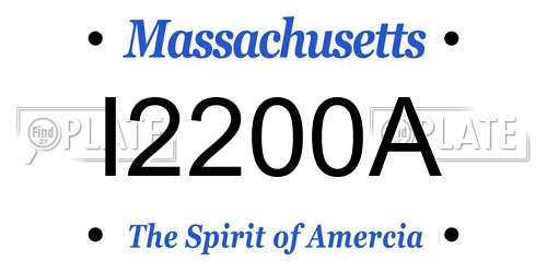I2200A Massachusetts License Plate