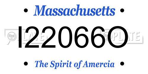 I22066O Massachusetts License Plate