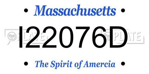 I22076D Massachusetts License Plate