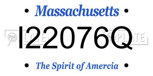 I22076Q Massachusetts License Plate